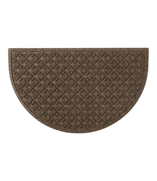 Heavyweight Recycled Waterhog Doormat, Half Round, Geometric Rings - US 6401
